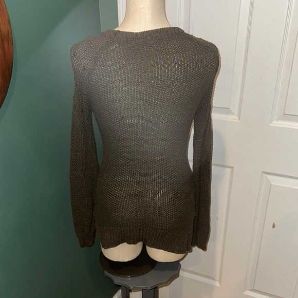Olive Green Women's‎ Roxy Sweater with gold studs. Size Medium - Picture 4 of 8